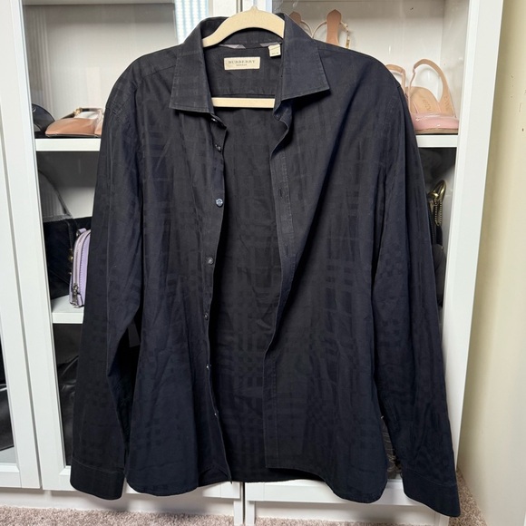 Burberry Black Classic Pattern Long Sleeve Button Up Shirt Men’s Size 16 1/2-42 - Picture 5 of 10